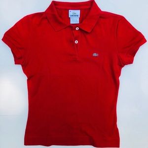 Red Lacoste polo